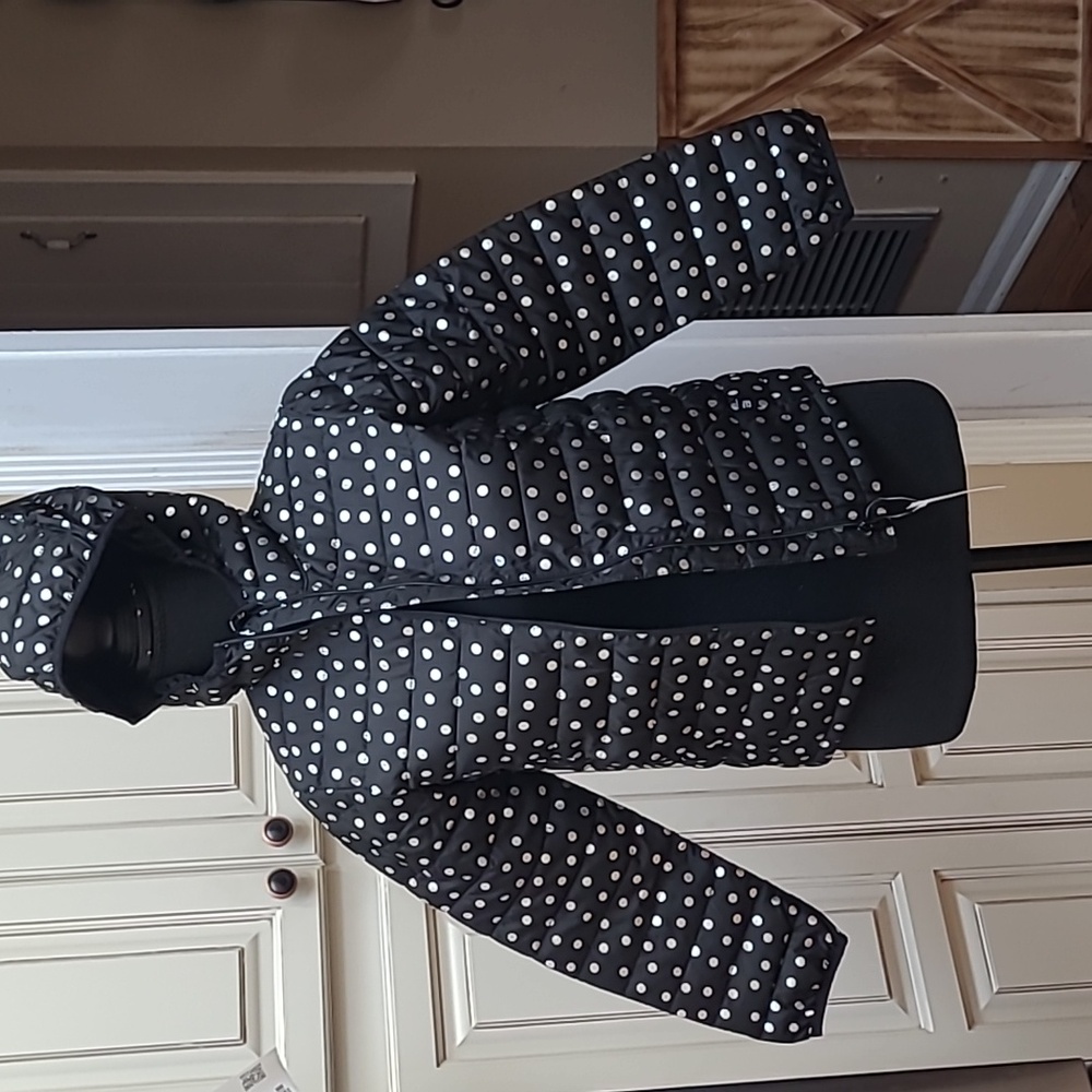 Kids Cold Control Puffer Jacket Silver Dots - 2 Inside Pockets! New with Tags!